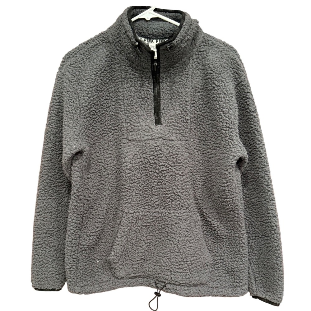 PINK Victoria's Secret Pullover‎ Fleece Quarter Zip Sherpa Sweatshirt